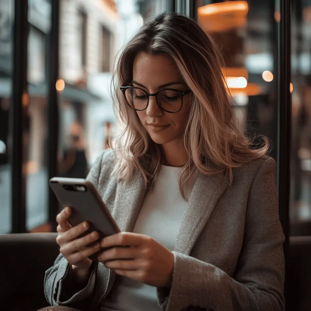 Professional using REPS Time mobile app